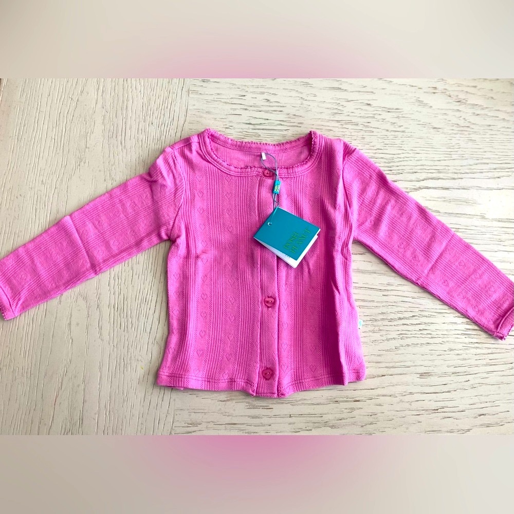 Posh Peanut Cruisin Pink Pointelle Cardigan